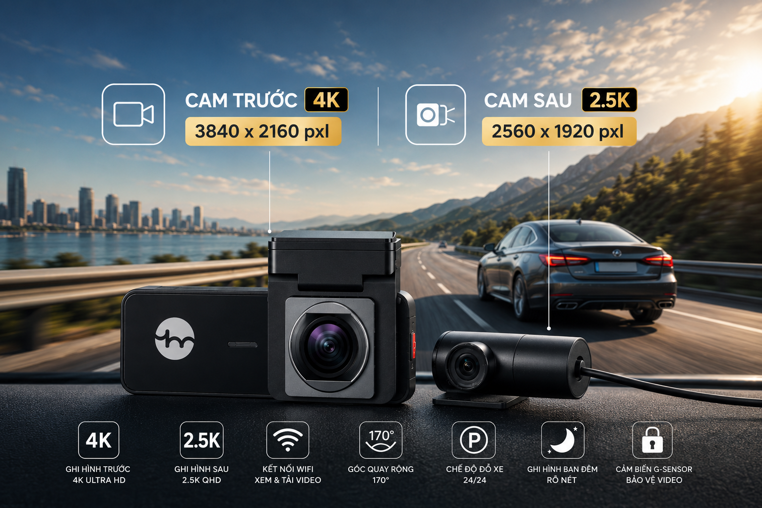 Camera hành trình Yuemi Y8plus có chất lượng hình ảnh sắc nét