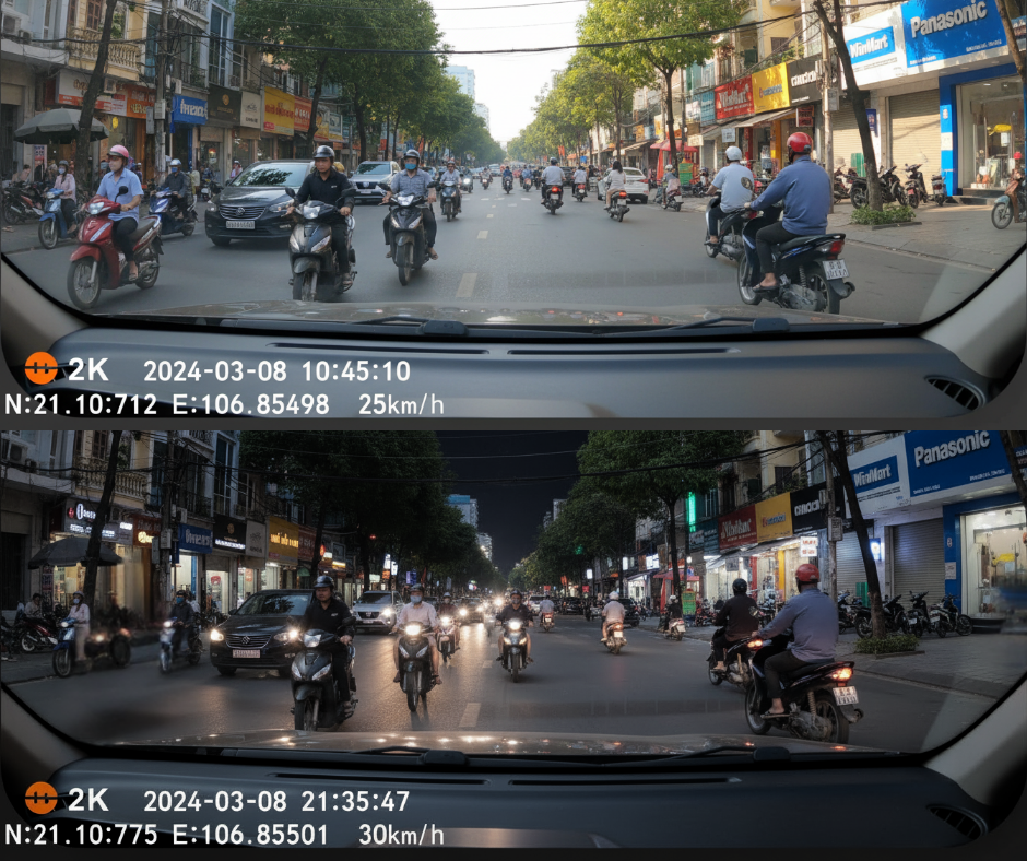 So sánh chất lượng hình ảnh của Yuemi Y1 buổi sáng và tối