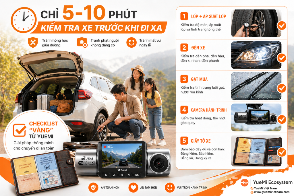 kiểm tra xe trước khi đi xa