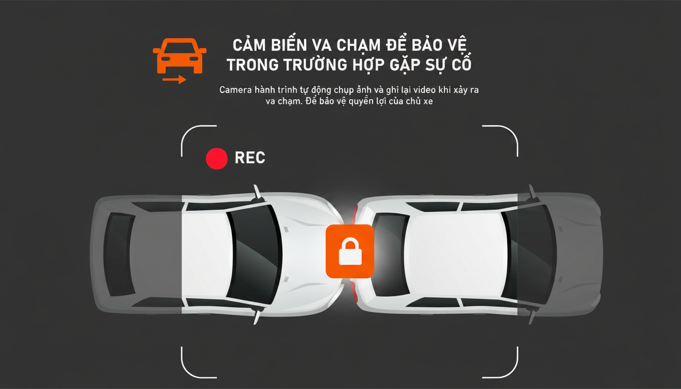 Cảm biến G-Sensor giúp tự động khóa video khi xảy ra va chạm
