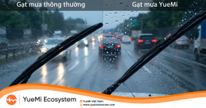 So sánh hiệu quả gạt mưa của YueMi và các loại thông thường