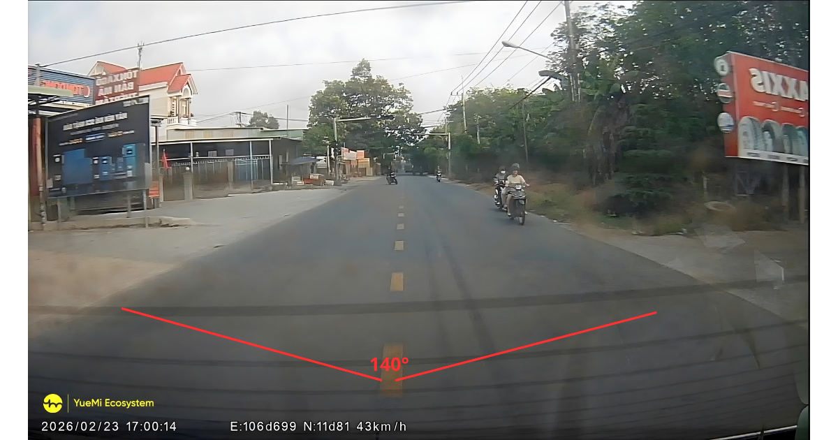 Hình ảnh thực tế trích xuất từ camera sau của Yuemi Q5