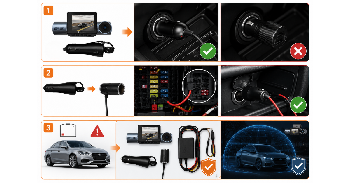 Lưu ý lắp đặt với tẩu xe kèm theo camera hành trình