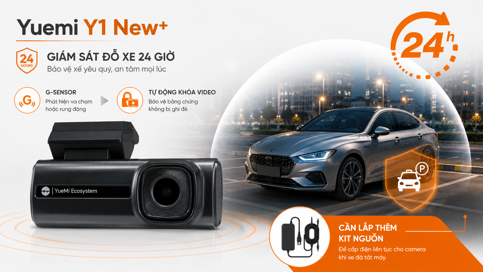 Yuemi Y1 New+ có chế độ giám sát đỗ xe 24/7