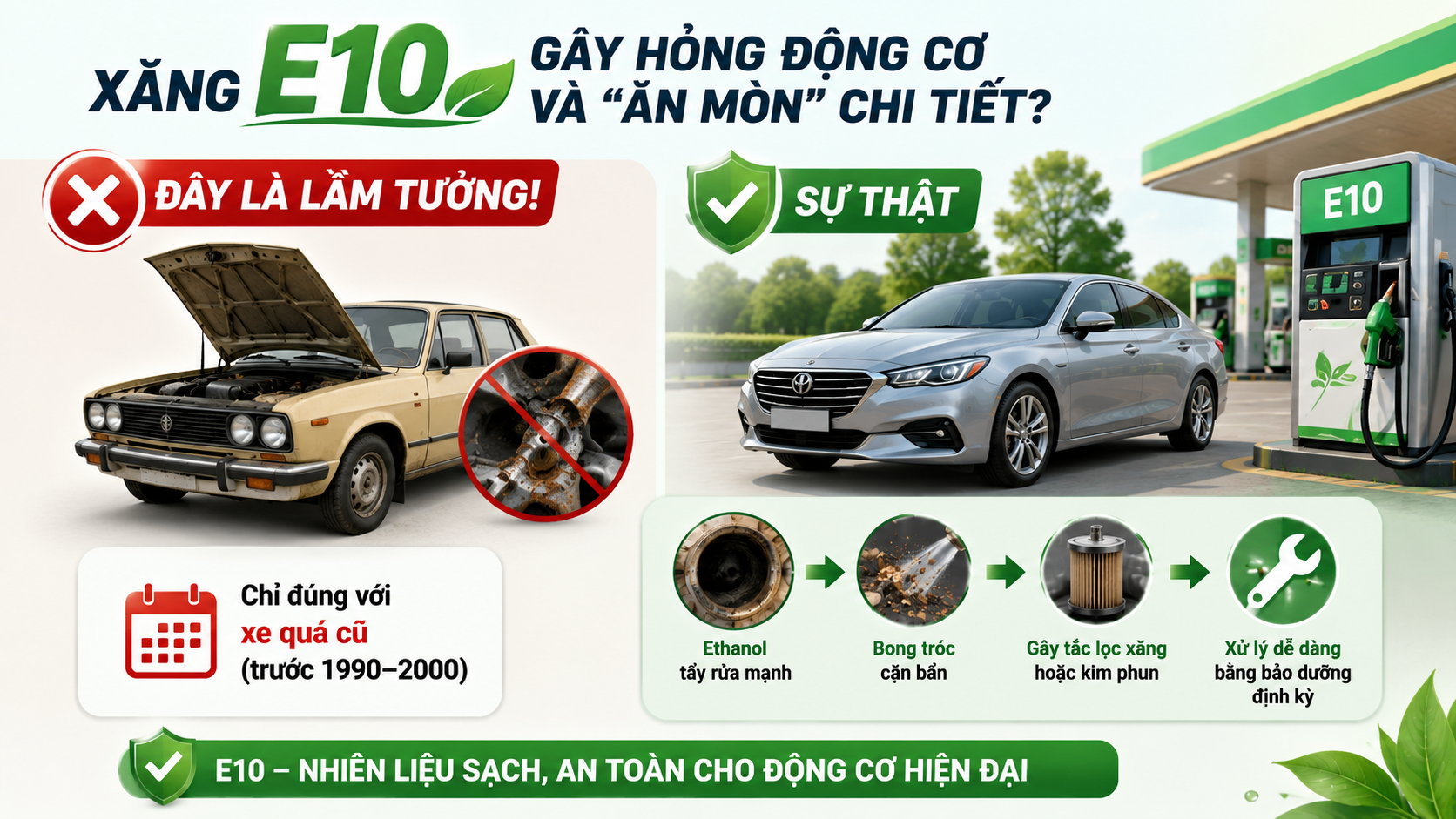 Xăng E10 không gây ăn mòn động cơ như bạn nghĩ 