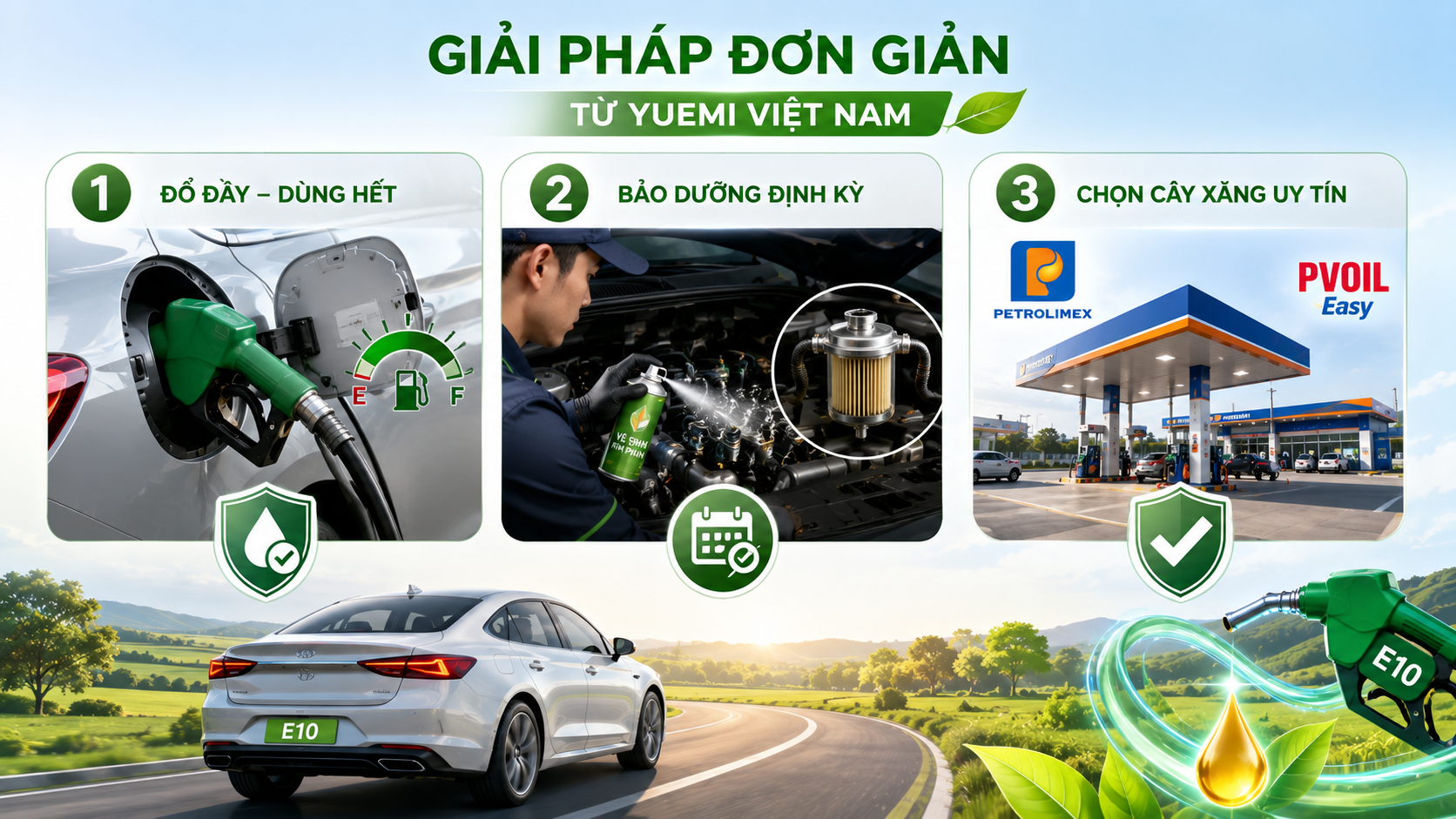 Các giải pháp đơn giản để bảo vệ xe khi dùng xăng E10